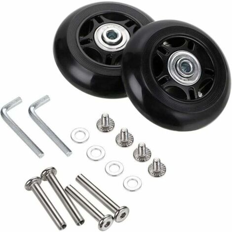Ersatzrollen für Koffer 80 mm x 24 mm, Reparaturset mit Gummi-Drehgelenken, 2er-Set