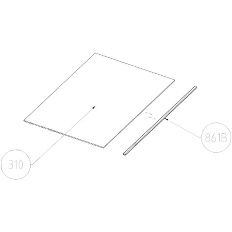 Ersatzteil - Ablage, Regal (Markierung 310) 250X140mm - Beko grundig