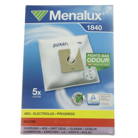 Ersatzteil - Original-Karton mit 5 Beuteln -  - TORNADO, NILFISK, SAMSUNG, PROGRESS, GLENAN, SEVERIN, DIRT DEVIL, ELECTROLUX, TRIOMPH, FAKIR, ZANUSSI, SINGER, HOME ANGEL, AEG, ESSENTIEL B, VOLTA, TOKI