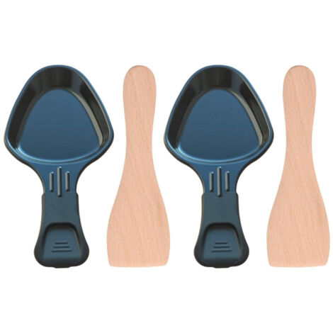 Ersatzteil - Satz von 2 Raclette-Pfännchen und 2 Holzspateln - - TEFAL, MOULINEX