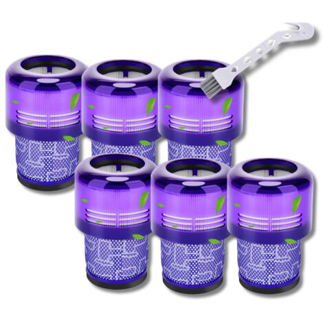 Ersatzteil - Set 6 Hepa-Filtern kompatibel mit V11 V12 V15 mit Reinigungsbürste -  - DYSON