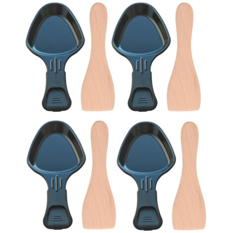 Ersatzteil - Set aus 4 Raclettepfännchen und 4 Holzspatchtel - - TEFAL, MOULINEX