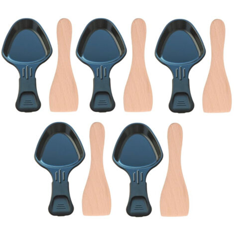 Ersatzteil - Set aus 5 Raclettepfännchen und 5 Holzspateln - - TEFAL, MOULINEX
