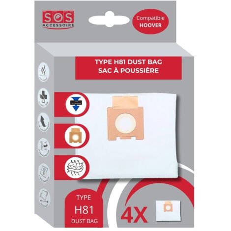 Ersatzteil - SOS Accessoire Boite de 4 sacs microfibre H81 pour Aspirateur HOOVER 35601865 -  - HOOVER