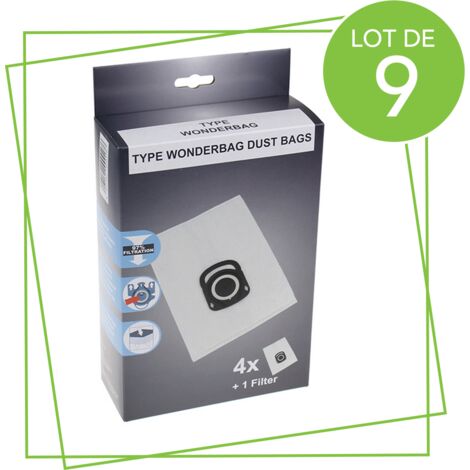 Ersatzteil - SOS Accessoire Lot de 9 boîtes de 4 sacs + 1 filtre HYGIENE+ pour Aspirateur TEFAL ZR200520 - - ROWENTA, TEFAL, MOULINEX