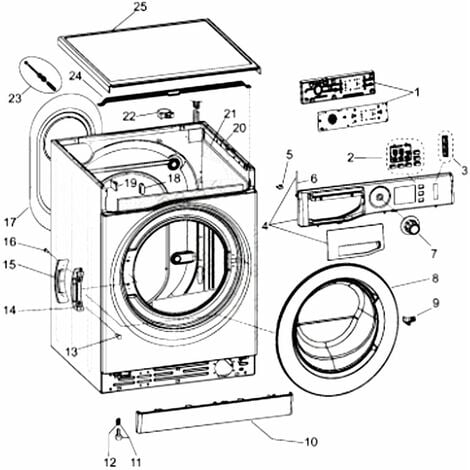 HOTPOINT ARISTON Ersatzteil - Vollständiges Bullauge (Kennung 8) - - BAUKNECHT, ARISTON HOTPOINT