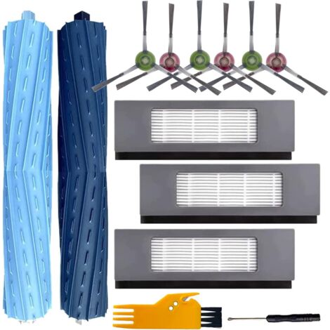 BLUEDEER Ersatzteile Zubehör für Ecovacs Deebot Ozmo T9 AIVI T9 AIVI+ T9 PRO T9 MAX Staubsauger, inkl. 2 Hauptbürsten, 3 Filtern, 6 Seitenbürsten, 2 Werkzeugen Sonstiges Staubsaugerzubehör