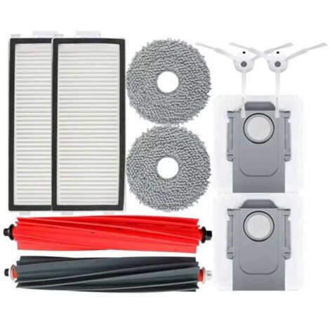 Ersatzteilset kompatibel mit Roborock Q Revo Master/Q Revo Slim: 1 Paar Hauptbürsten, 2 Filter, 2 Staubbeutel, 2 Tücher, 2 Seitenbürsten