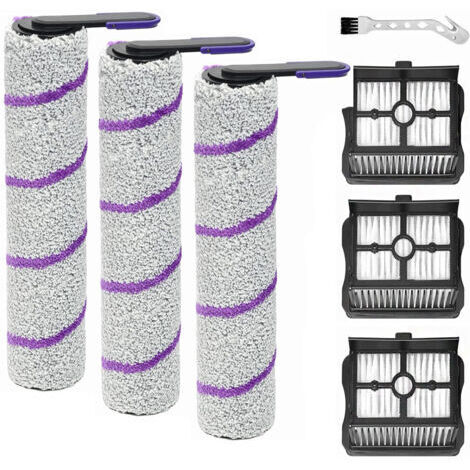 Ersatzwalzenbürste für Rowenta X-Clean 10, Zubehör für Narwal S20 Pro Nass- und Trockensauger, 3 Bürstenwalzen + 3 Filter + Reinigungsbürste