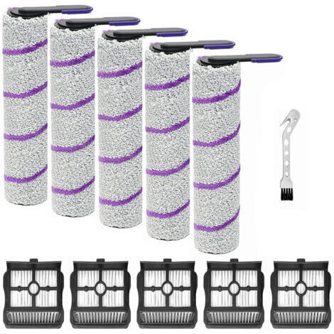 Ersatzwalzenbürste für Rowenta X-Clean 10, Zubehör für Narwal S20 Pro Nass- und Trockensauger, 5 Bürstenwalzen + 5 Filter + Reinigungsbürste