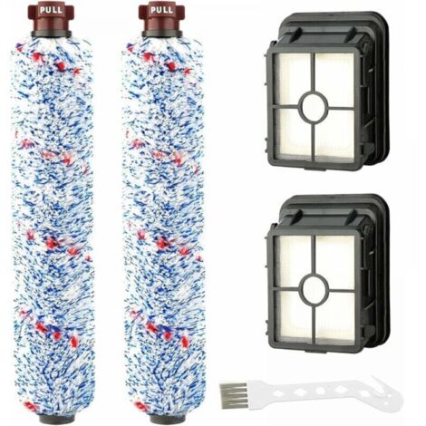 Ersatzzubehör: 2 Mehrflächen-Rollenbürsten + 2 Filter für Bissell 1868 1866 und FLITI-Serie
