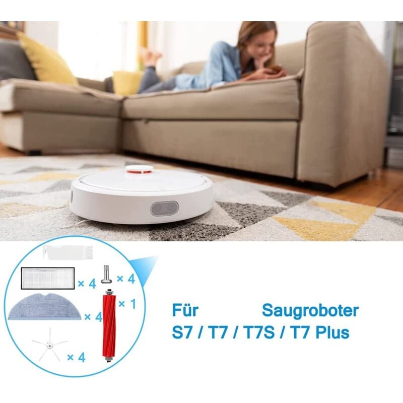 Image of Ersetzen Sie Hauptbürste Seitenbürste Filter Mopp Zubehör für T7S S7 T7S Plus Kehrroboter