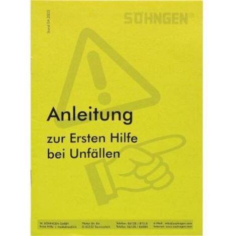 Erste Hilfe Anleitung ® 14,7 x 21 x 0,2 cm (B x H x T) ® 14,7 x 21 x 0,2 cm (B x H x T)