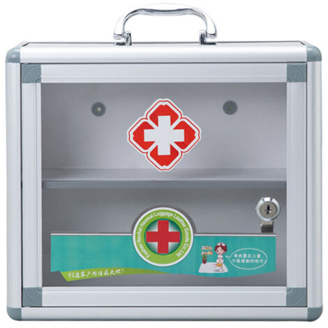 Erste-Hilfe-Set aus Aluminiumlegierung, tragbarer, wandmontierter medizinischer Koffer