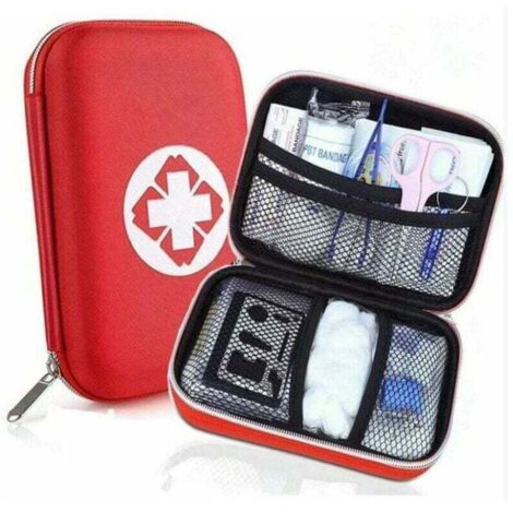 Erste-Hilfe-Set, Mini-Medizinstiefel für Auto, Reisen, Büro, Wandern, Sport, Zuhause, Geschäft (rot)