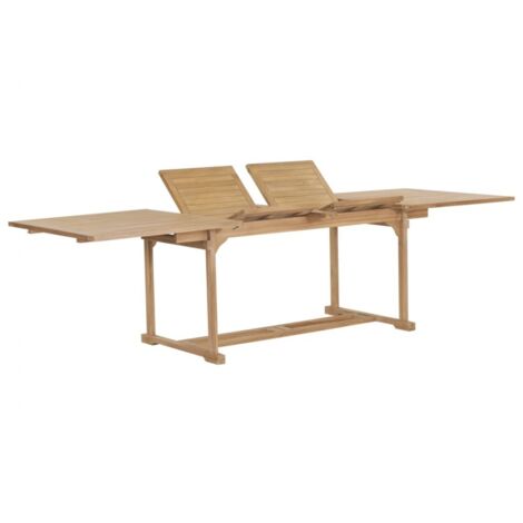 Erweiterbarer Gartentisch 180-280x100x75 cm aus solidem Teakholz