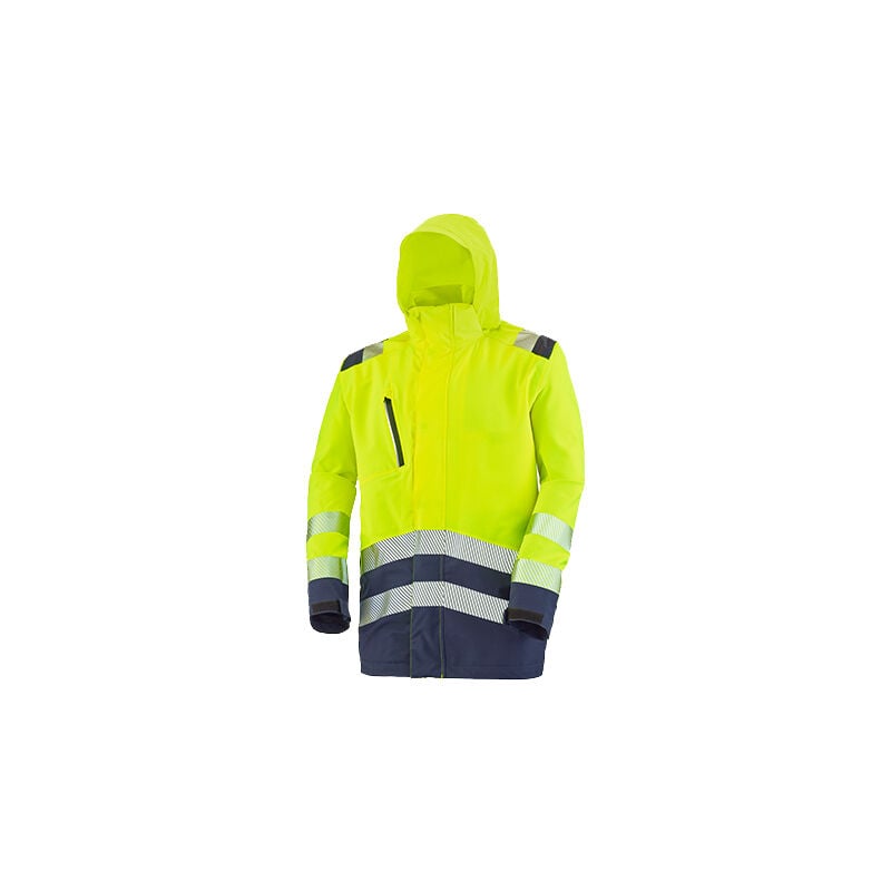 Erwin parka shell fluo yellow / navy xl - fluo yellow / navy