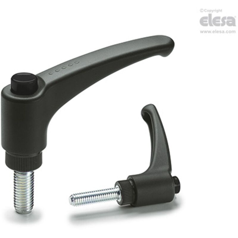Erx Adjustable handles Technopolymer Zinc-plated steel threaded stud ERX.7 - Elesa