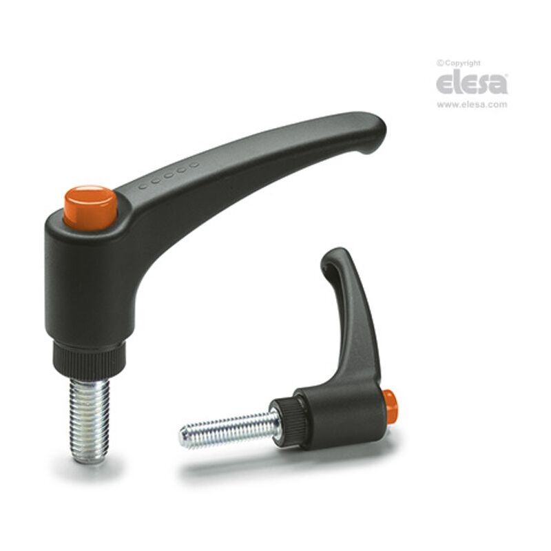 ELESA ERX Adjustable handles Technopolymer Zinc-plated steel threaded stud ERX.6