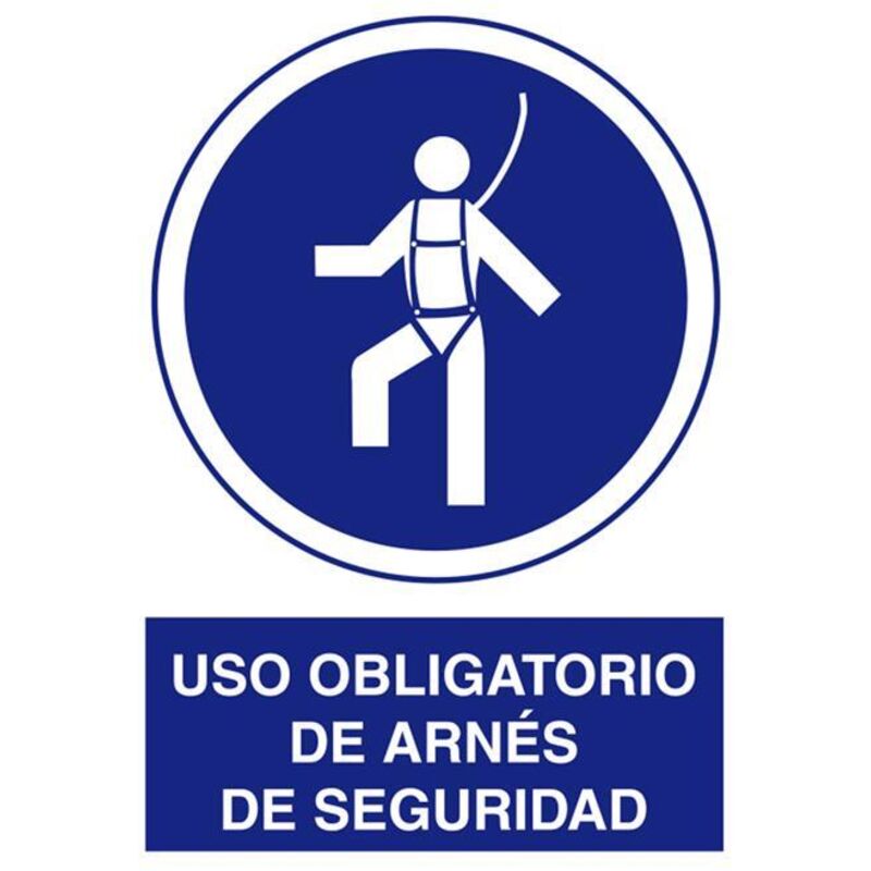 

PLIMPO señal poliestireno 297x210mm señal uso obligatorio de arnés de seguridad con texto