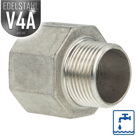 ES Reduktions-Muffe Edelstahl V4A (AISI 316), IG x AG, Typ 246, 1 x 3/4 Zoll