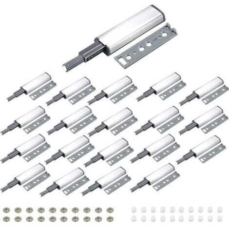 Es verfügt über 20 magnetische Druckknopfverschlüsse, Türdämpfer und Schubladenöffner, mit denen Sie Schranktüren, Schubladentüren, Möbeltüren und Kleiderschranktüren einfach durch Drücken öffnen und 