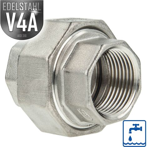 ES Verschraubung flach dichtend Edelstahl V4A (AISI 316), IG/IG 3 Zoll - Typ 330