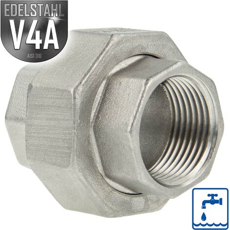 ES Verschraubung konisch dichtend Edelstahl V4A (AISI 316), IG/IG, Typ 340, 1 Zoll
