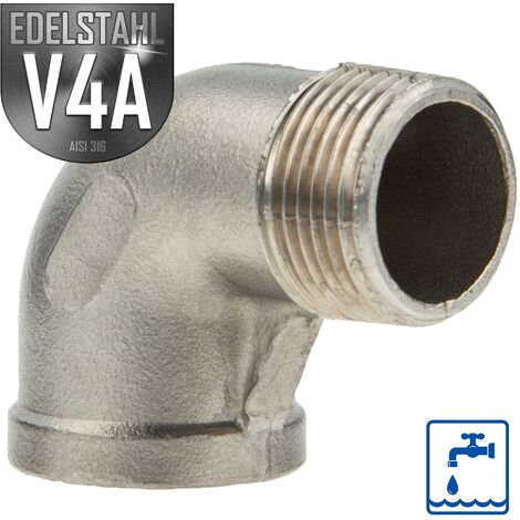 ES Winkel 90° Edelstahl V4A (AISI 316), IG x AG 1/4 Zoll - Typ 92