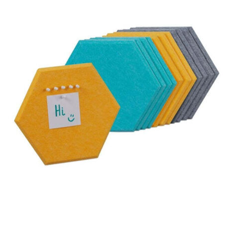 Esagoni colorati con feltro per bacheca - 12 pz