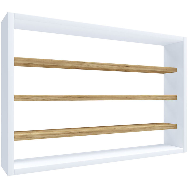 Ebuy24 - Esaldi étagères de cuisine 60 cm 4 tablettes blanc, décor chêne.
