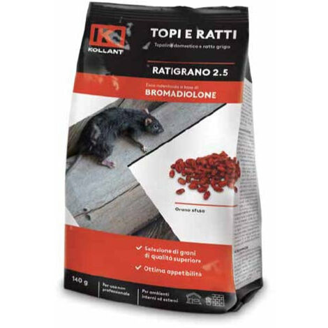 Esca in Pasta Rossa Bromadiolone per Topi Ratti Roditori Topicida Ratticida  Busta x 1,5 Kg - Albagarden