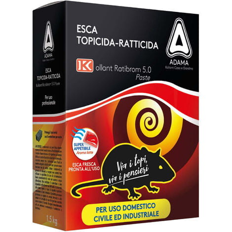 Esca in Pasta Rossa Bromadiolone per Topi Ratti Roditori Topicida Ratticida  Secchio x 5 Kg - Albagarden