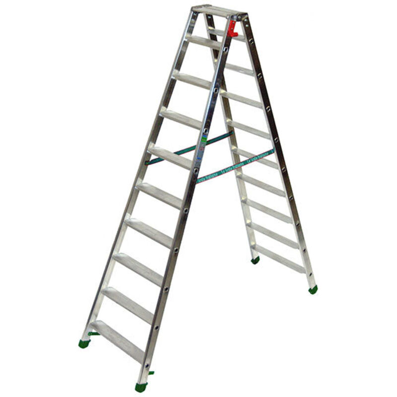 Escabeau double accès 2x13 marches - Hauteur max. de travail 4.97m - D12