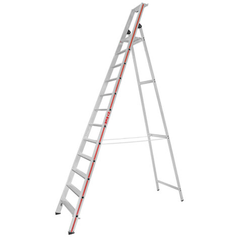 Escabeau 12 marches R11 – Hauteur de travail max 4.78m – Plateforme aluminium 25x25cm – Marches antidérapantes pour sécurité optimale – Hymer