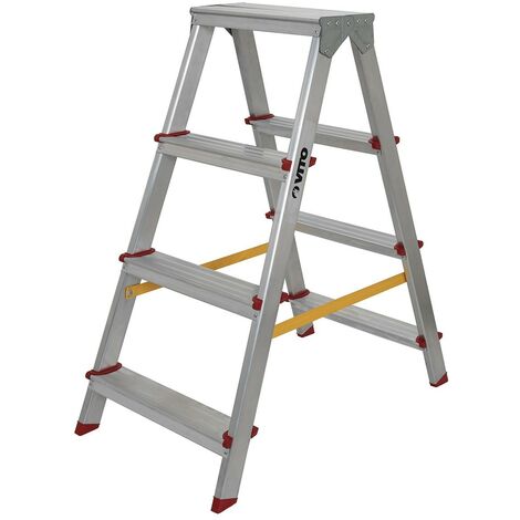 Escabeau 2 x 4 marches en Aluminium Charge 150 kg Hauteur 0,90 m VITO