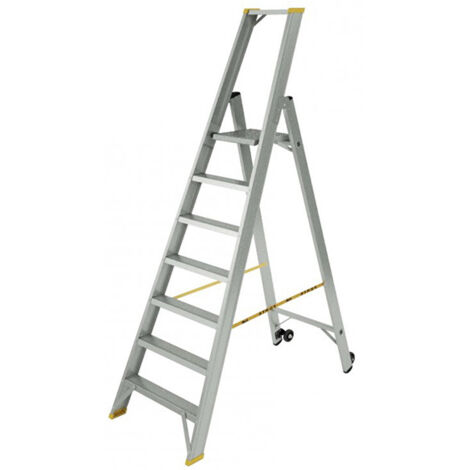 Escabeau 8 marches grande plateforme - Hauteur max. de travail 3.69m - 9308