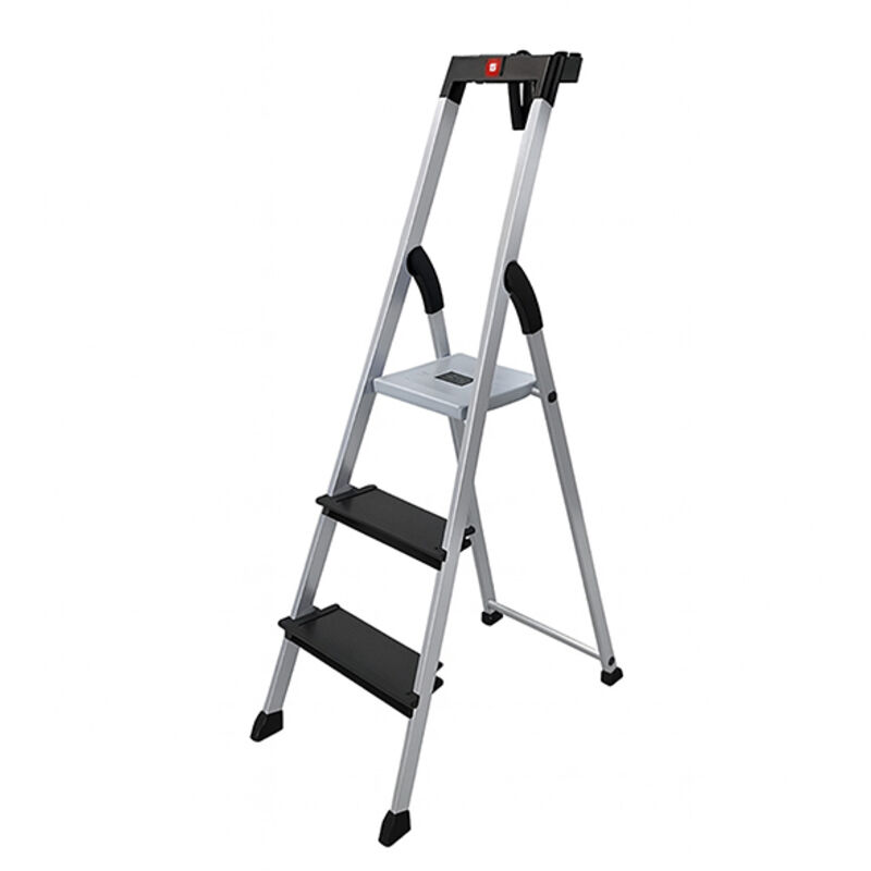 Escabeau aluminium 4XL black + Porte seau 3 marches