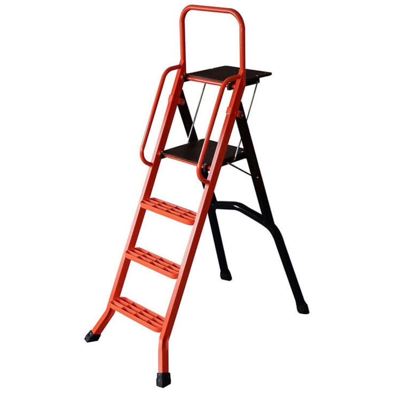 Escabeau alu - marches caillebotis - Hauteur de plateau : 900 mm - Nombre de marches (plateau inclus) : 4 - Poids : 10,2 kg Mondelin