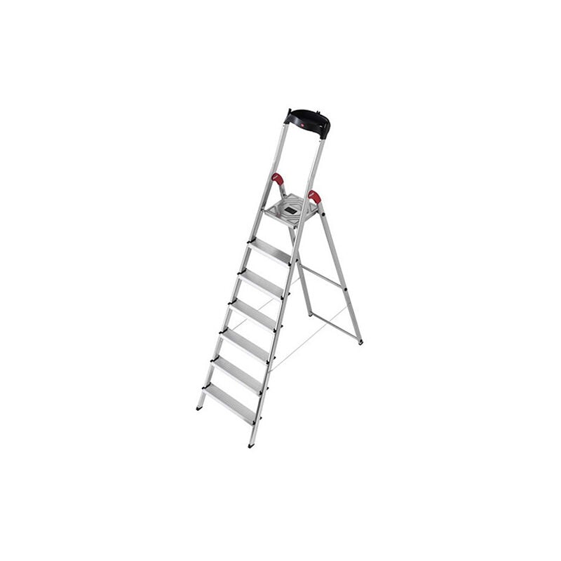 Escabeau sécurisé pliable en aluminium 7 marches ultra léger Hailo L60