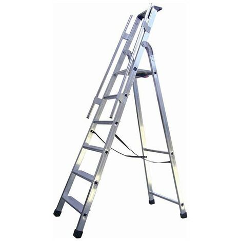 Escabeau alu - Montants de 60x24mm + Rampes de securite (plusieurs tailles disponibles)
