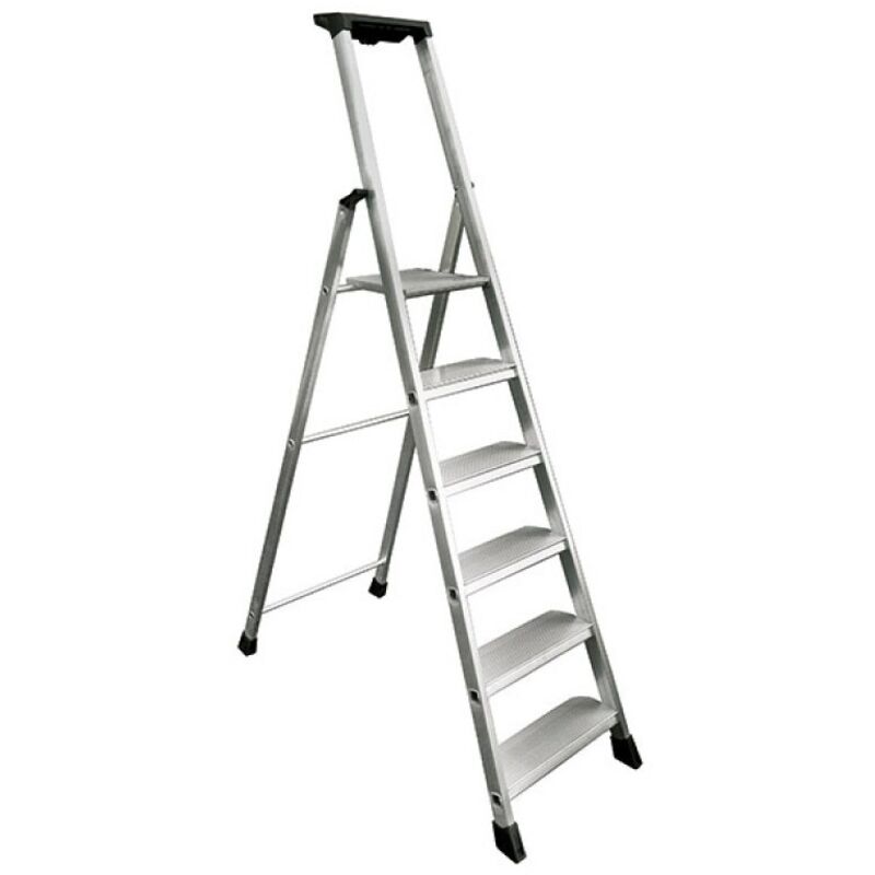 Escalera de aluminio - 6 peldaños XL (11 cm) - 3,21 m Pro