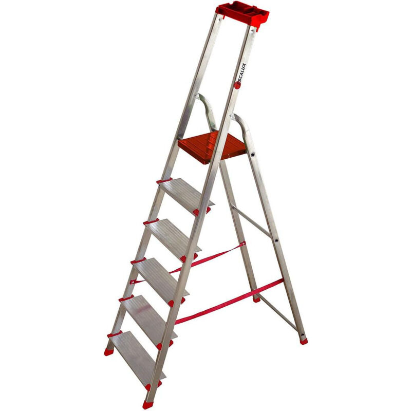 

Escalux - Escalera de tijera de aluminio Ultra ancha 6 escalones Altura 3,21 m - CONFORLUX