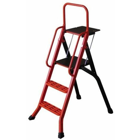 Escabeau alu laque 110 cm + tablette