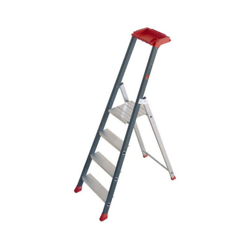 Escabeau en aluminium Professionnel 4 marches haut. travail 2,80 m - prolux plus - Escalux