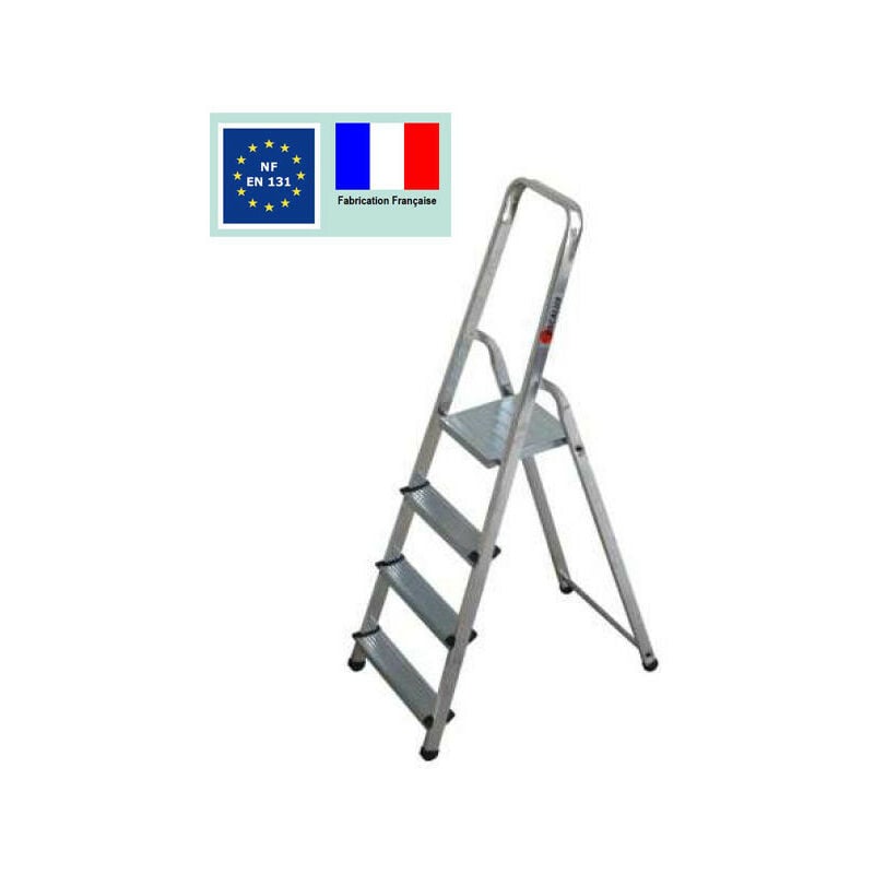 Escalux - Escabeau ménager de sécurité Aluminium 4 marches Hauteur 2,77 m - alumixte