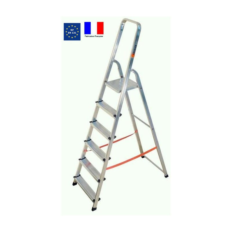 Escabeau ménager de sécurité Aluminium 6 marches Hauteur 3,20 m - alumixte - Escalux