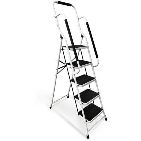 Escabeau avec main courante BM TOOLS BMT-ESC-5-MC, 5 marches - Échelle intérieur et à l'extérieur