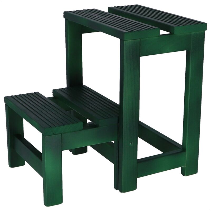 Mueblear Escabeau Banquette, Bois de hêtre, 32x23x40 cm - Vert - Vert