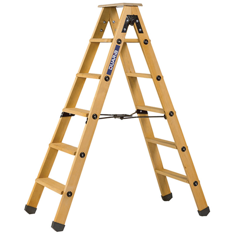 Escabeau bois double accès - 2x5 marches - hauteur maximum 2.65 - 683605